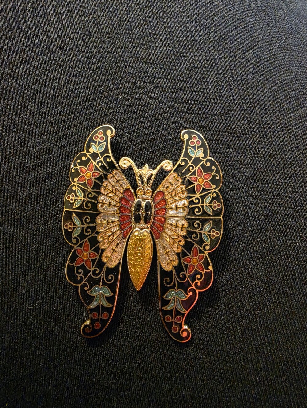 Ornate Butterfly Brooch Pin